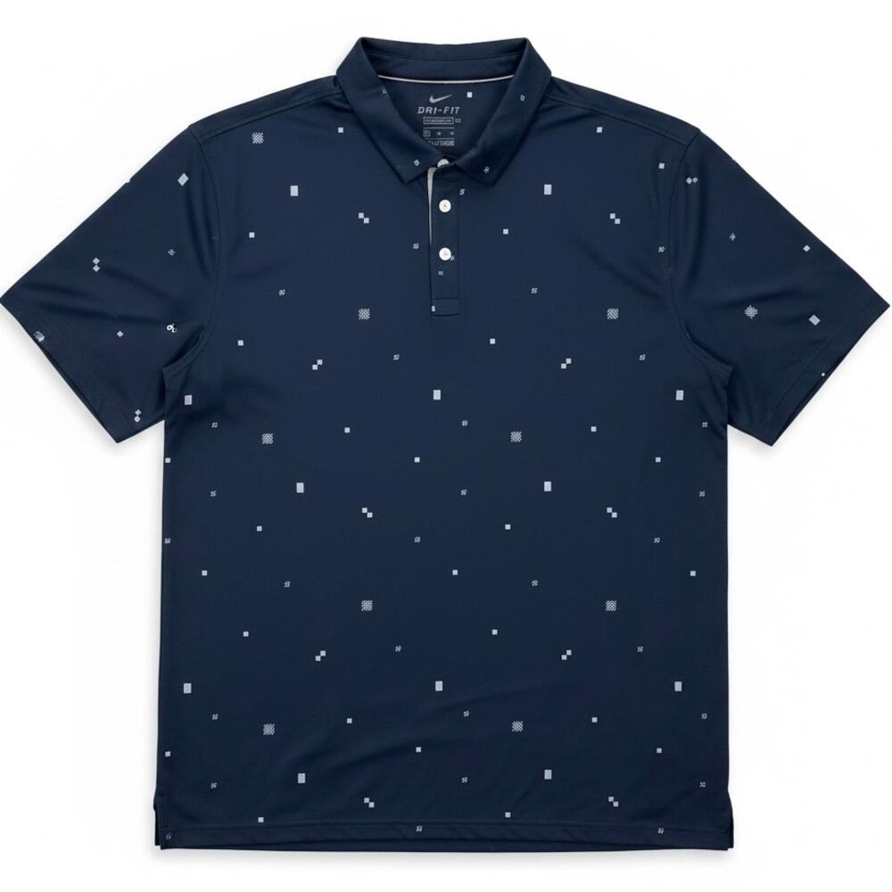 NIKE DRI-FIT Men's POLO GOLF SHIRT Navy Blue LIGHTWEIGHT Size XL